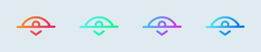 Hide line icon in gradient colors. Eye signs vector illustration.