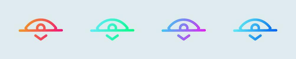 Hide line icon in gradient colors. Eye signs vector illustration.