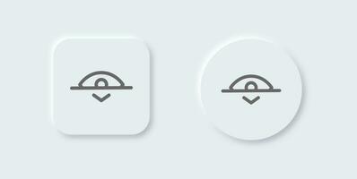 Hide line icon in neomorphic design style. Eye signs vector illustration.