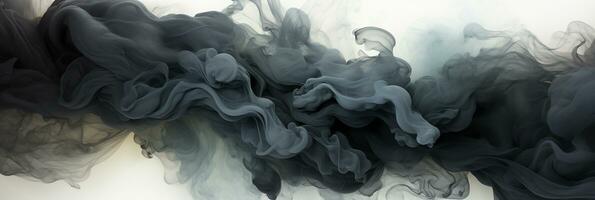 Abstract Graphic motion on background, creative waves of black smoke, AI Generative photo