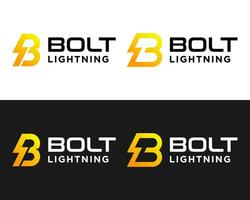 Letter B monogram electric power lightning bolt industry law logo design. vector