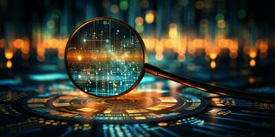 Data Visualization, Close up Technology Digitalization, Optimization of High-Tech Electronics, Data mining, artificial intelligence, business analytics, AI Generative photo