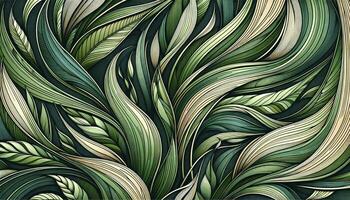 An illustration that features intertwining lines reminiscent of leaves and vines, bringing forth a sense of calm and nature. AI Generated photo