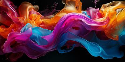 Abstract colorful Graphic motion on background, creative waves of gradient color smoke and liquid, AI Generative photo