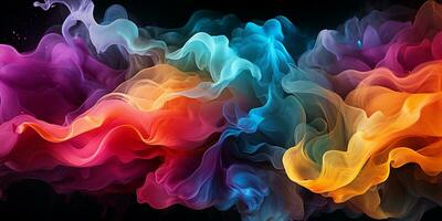 Abstract colorful Graphic motion on background, creative waves of gradient color smoke and liquid, AI Generative photo