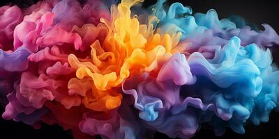 Abstract colorful Graphic motion on background, creative waves of gradient color smoke and liquid, AI Generative photo