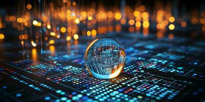 Data Visualization, Close up Technology Digitalization, Optimization of High-Tech Electronics, Data mining, artificial intelligence, business analytics, AI Generative photo