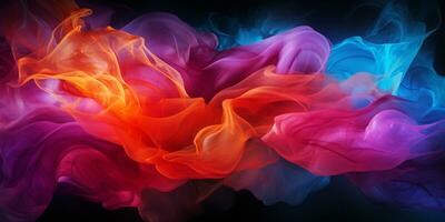 Abstract colorful Graphic motion on background, creative waves of gradient color smoke and liquid, AI Generative photo