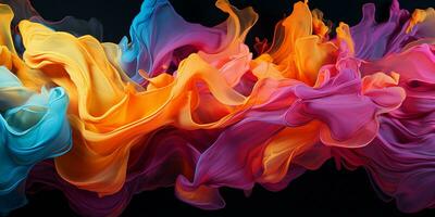 Abstract colorful Graphic motion on background, creative waves of gradient color smoke and liquid, AI Generative photo