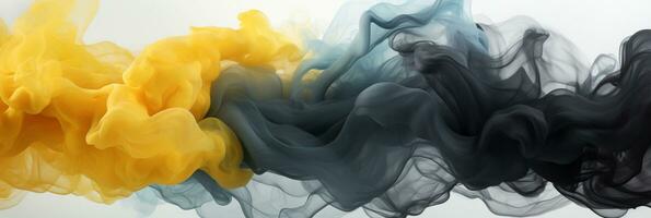 Abstract Graphic motion on background, creative waves of black smoke, AI Generative photo