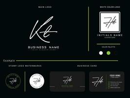 femenino kl firma logo carta, minimalista kl lujo logo para tienda vector