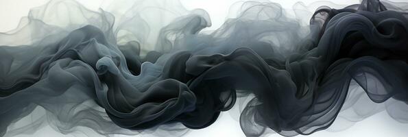 Abstract Graphic motion on background, creative waves of black smoke, AI Generative photo
