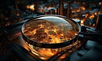 Data Visualization, Close up Technology Digitalization, Optimization of High-Tech Electronics, Data mining, artificial intelligence, business analytics, AI Generative photo