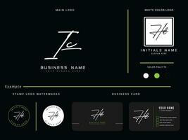 Fashion Ic Logo Presentation, Initial IC Signature Minimal Logo vector