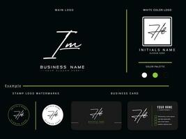 Fashion Im Logo Presentation, Initial IM Signature Minimal Logo vector