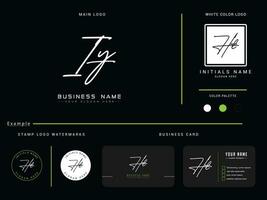 Fashion Iy Logo Presentation, Initial IY Signature Minimal Logo vector