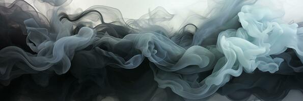 Abstract Graphic motion on background, creative waves of black smoke, AI Generative photo