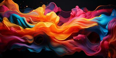 Abstract colorful Graphic motion on background, creative waves of gradient color smoke and liquid, AI Generative photo