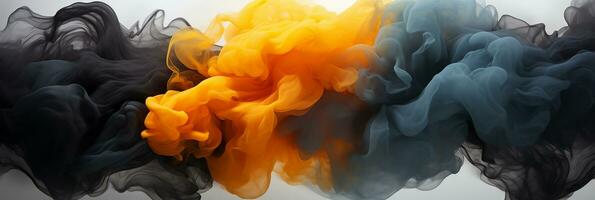 Abstract Graphic motion on background, creative waves of black smoke, AI Generative photo