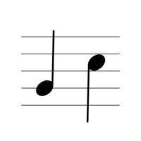 negra o trimestre Nota símbolo en personal plano vector aislado en blanco antecedentes. musical notas símbolo. musical notación. para aprendizaje música