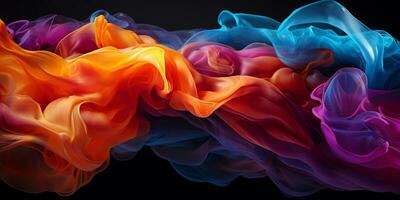 Abstract colorful Graphic motion on background, creative waves of gradient color smoke and liquid, AI Generative photo