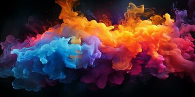 Abstract colorful Graphic motion on background, creative waves of gradient color smoke and liquid, AI Generative photo