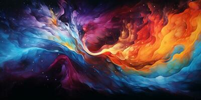 Abstract colorful Graphic motion on background, creative waves of gradient color smoke and liquid, AI Generative photo