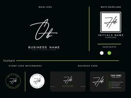 Luxury Ob Floral Logo, Signature OB Logo Branding For You vector