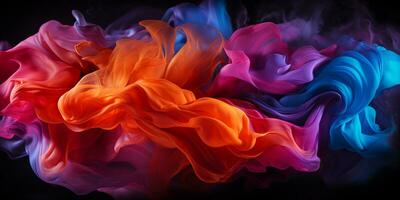 Abstract colorful Graphic motion on background, creative waves of gradient color smoke and liquid, AI Generative photo