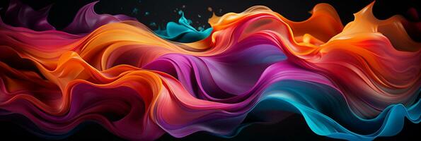 Abstract colorful Graphic motion on background, creative waves of gradient color smoke and liquid, AI Generative photo