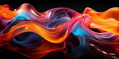 Abstract colorful Graphic motion on background, creative waves of gradient color smoke and liquid, AI Generative photo