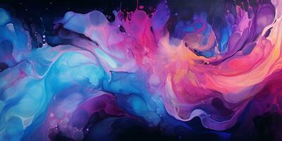 Abstract colorful Graphic motion on background, creative waves of gradient color smoke and liquid, AI Generative photo