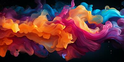 Abstract colorful Graphic motion on background, creative waves of gradient color smoke and liquid, AI Generative photo