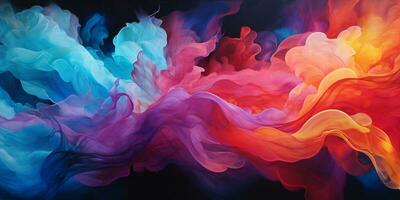 Abstract colorful Graphic motion on background, creative waves of gradient color smoke and liquid, AI Generative photo