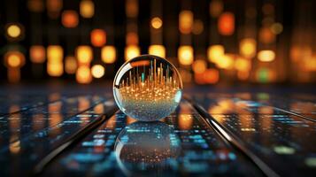 Data Visualization, Close up Technology Digitalization, Optimization of High-Tech Electronics, Data mining, artificial intelligence, business analytics, AI Generative photo