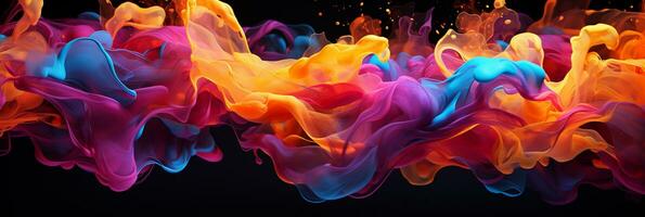 Abstract colorful Graphic motion on background, creative waves of gradient color smoke and liquid, AI Generative photo