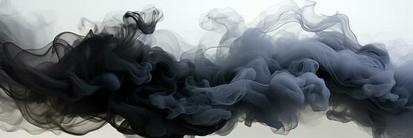 Abstract Graphic motion on background, creative waves of black smoke, AI Generative photo