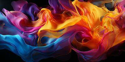 Abstract colorful Graphic motion on background, creative waves of gradient color smoke and liquid, AI Generative photo