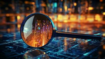 Data Visualization, Close up Technology Digitalization, Optimization of High-Tech Electronics, Data mining, artificial intelligence, business analytics, AI Generative photo