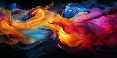 Abstract colorful Graphic motion on background, creative waves of gradient color smoke and liquid, AI Generative photo