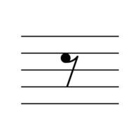 temblor o octavo descanso símbolo en personal plano vector aislado en blanco antecedentes. musical símbolo. musical notación. para aprendizaje música