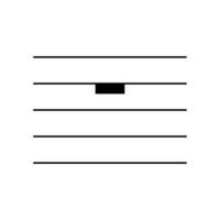Semibreve or whole rest symbol on staff flat vector isolated on white background. Musical notes symbol. Musical notation. For learning music