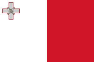 The official current flag of Republic of Malta. State flag of Malta. Illustration. photo