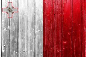 Flag of Republic of Malta on a textured background. Concept collage. photo
