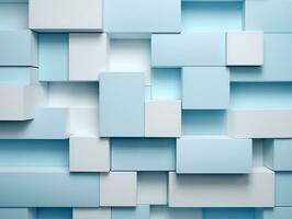 Beautiful textured 3D wall in light blue and white futuristic Geometric background AI Generative photo