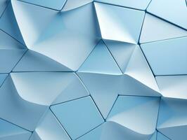 Beautiful textured 3D wall in light blue and white futuristic Geometric background AI Generative photo
