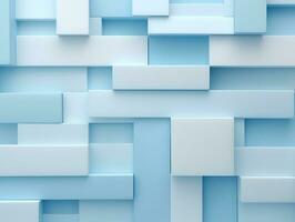 Beautiful textured 3D wall in light blue and white futuristic Geometric background AI Generative photo