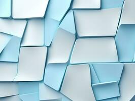 Beautiful textured 3D wall in light blue and white futuristic Geometric background AI Generative photo