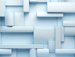 Beautiful textured 3D wall in light blue and white futuristic Geometric background AI Generative photo