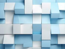 Beautiful textured 3D wall in light blue and white futuristic Geometric background AI Generative photo
